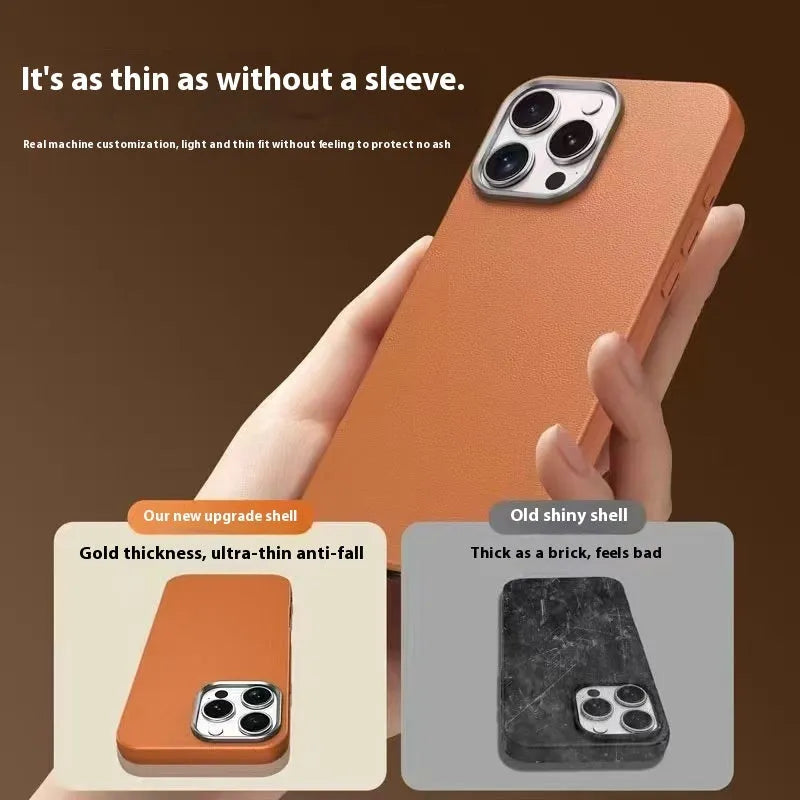 TPU phone case with leather pattern anti-slip texture in black for Apple iPhone 14 Pro
