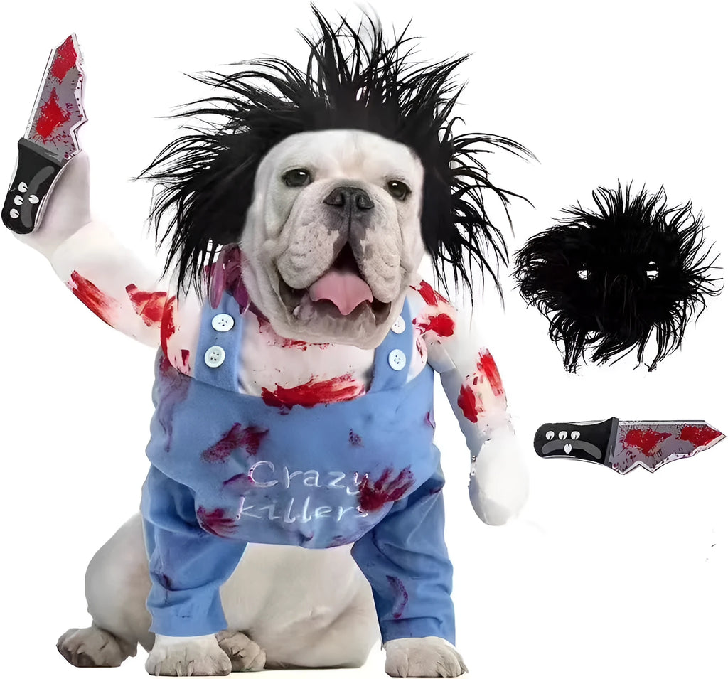 Bloody doll style pet costume dog suit for Halloween Christmas events on small dog
