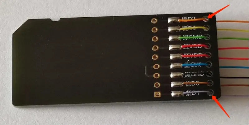 EMMC read write tool for car audio maintenance with SD card PCB port connectivity