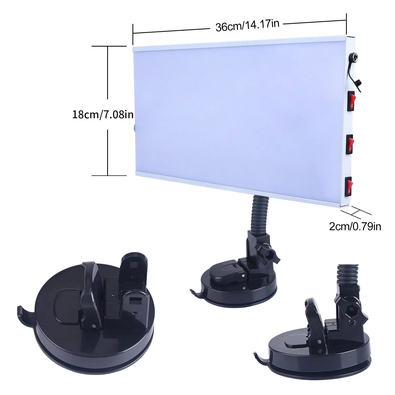 White MPT X009 car dent repair detector suit with concave inspection light on a workshop bench.