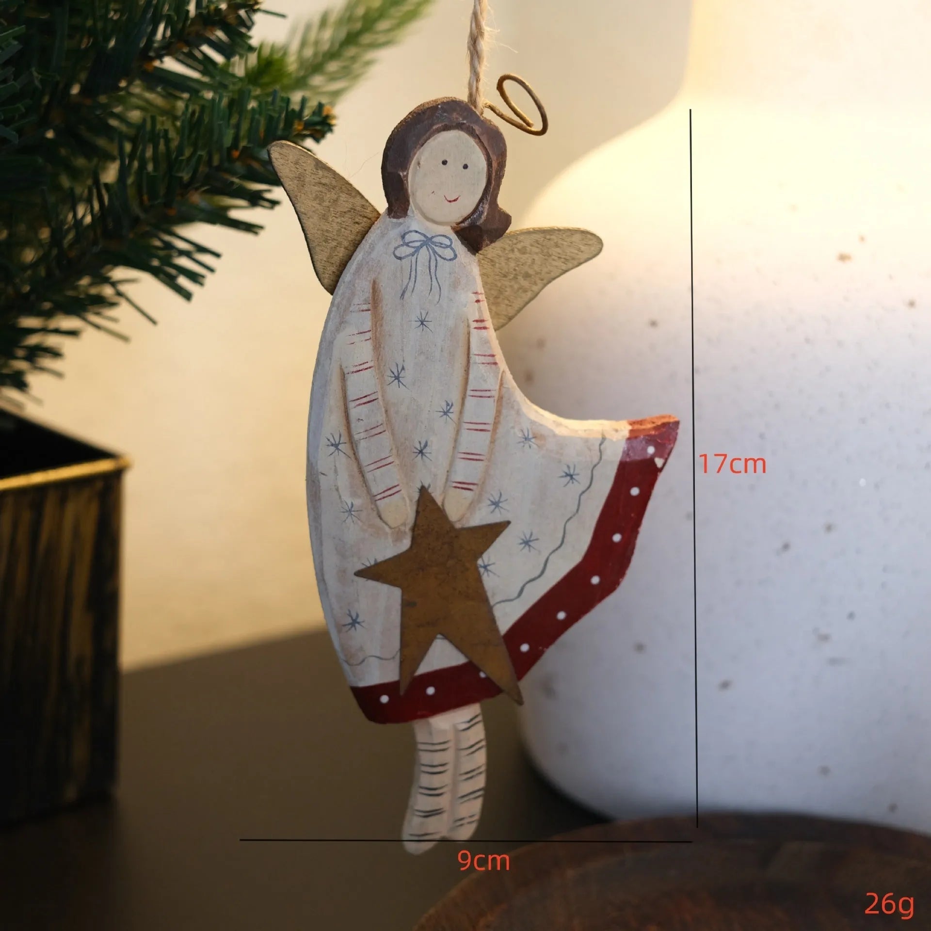 Hand-painted wooden heart-shaped door plate pendant with American country style decoration