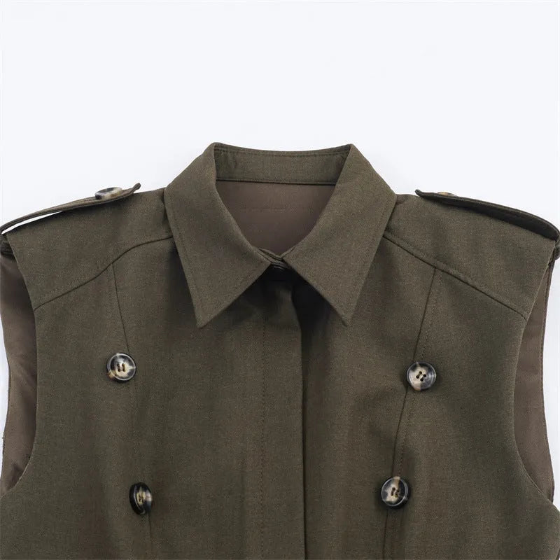 Women's short dress with padded shoulders, laminated decoration, asymmetric striped and plaid skirt, long sleeves, for commuting