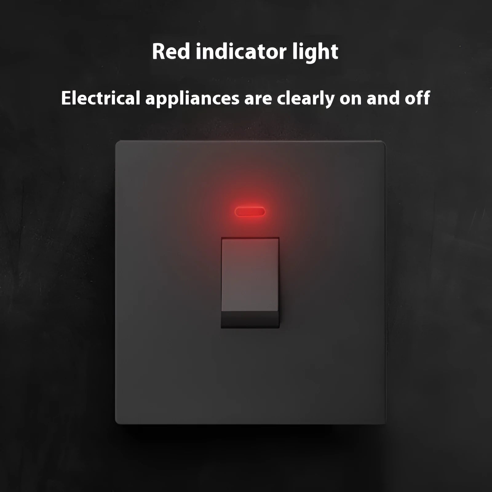 Gold coloured high-current double-break wall switch with illuminated light panel.