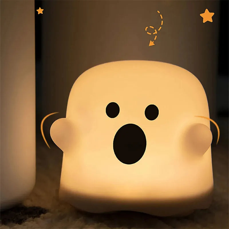 Silicone touch sensor night light for children's bedrooms with portable handheld design