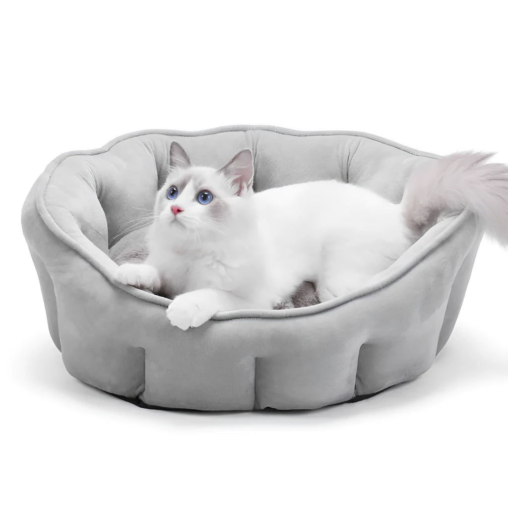 Plush thickened kennel mat cat house measuring 46x46x23cm in grey, green, pink or yellow colours
