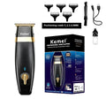 KM1834 rechargeable electric hair clipper with five limit combs on a white background