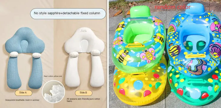 U-shaped baby head shaping pillow in pure cotton fabric with pearl cotton filler.