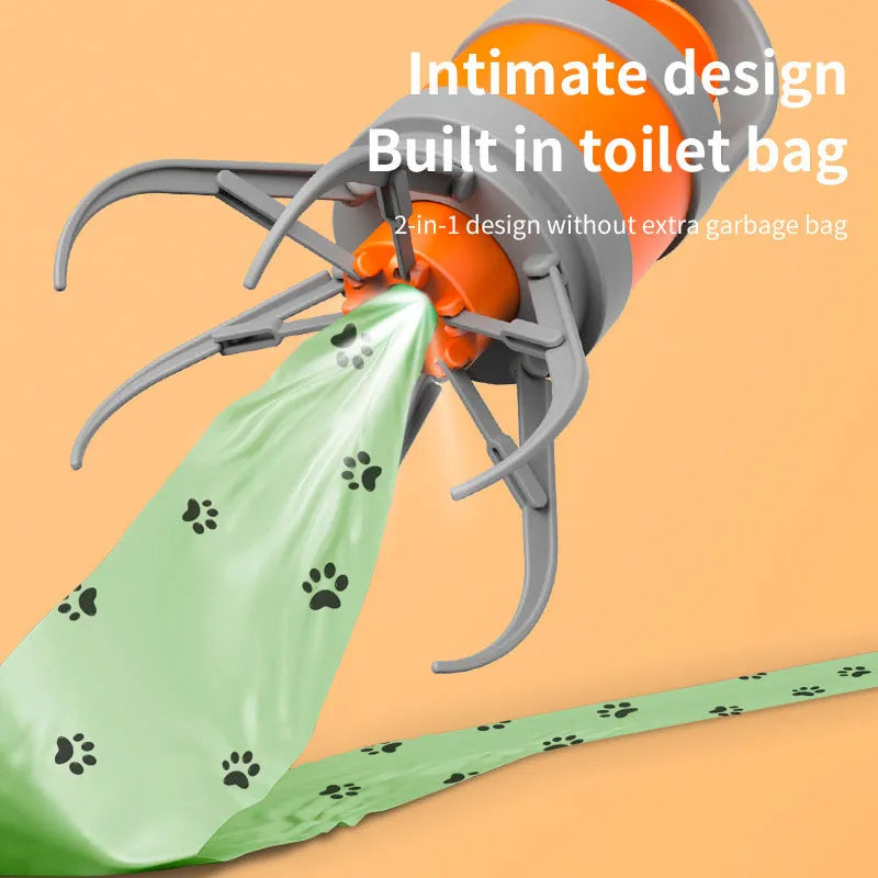 Portable plastic dog poop scoop toilet holder with garbage bag roll, 310g single weight pet waste cleaner
