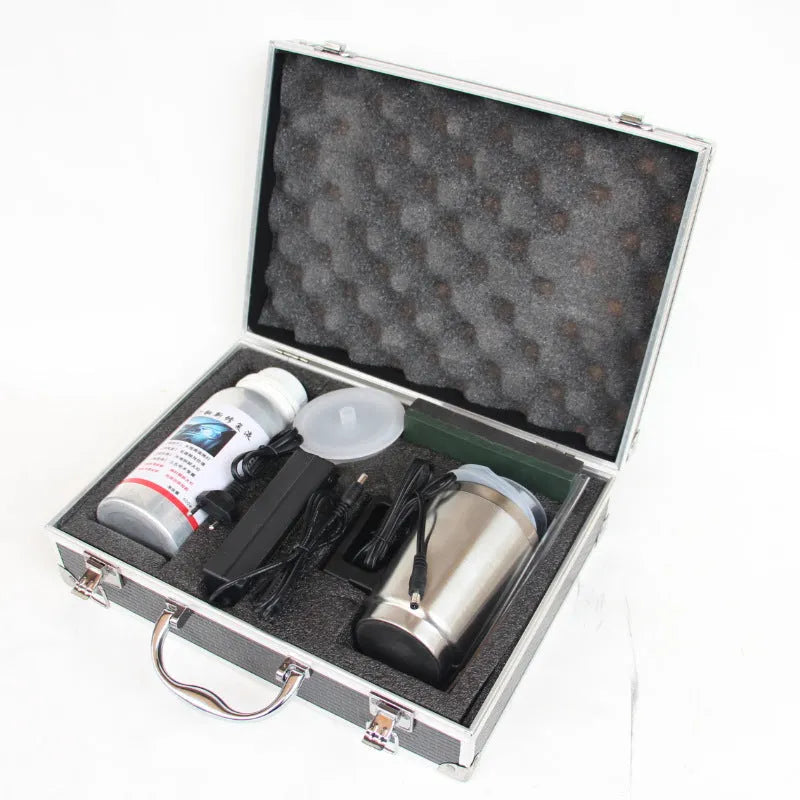 Headlight restoration kit with aluminium alloy tool and black tip, 600ml capacity
