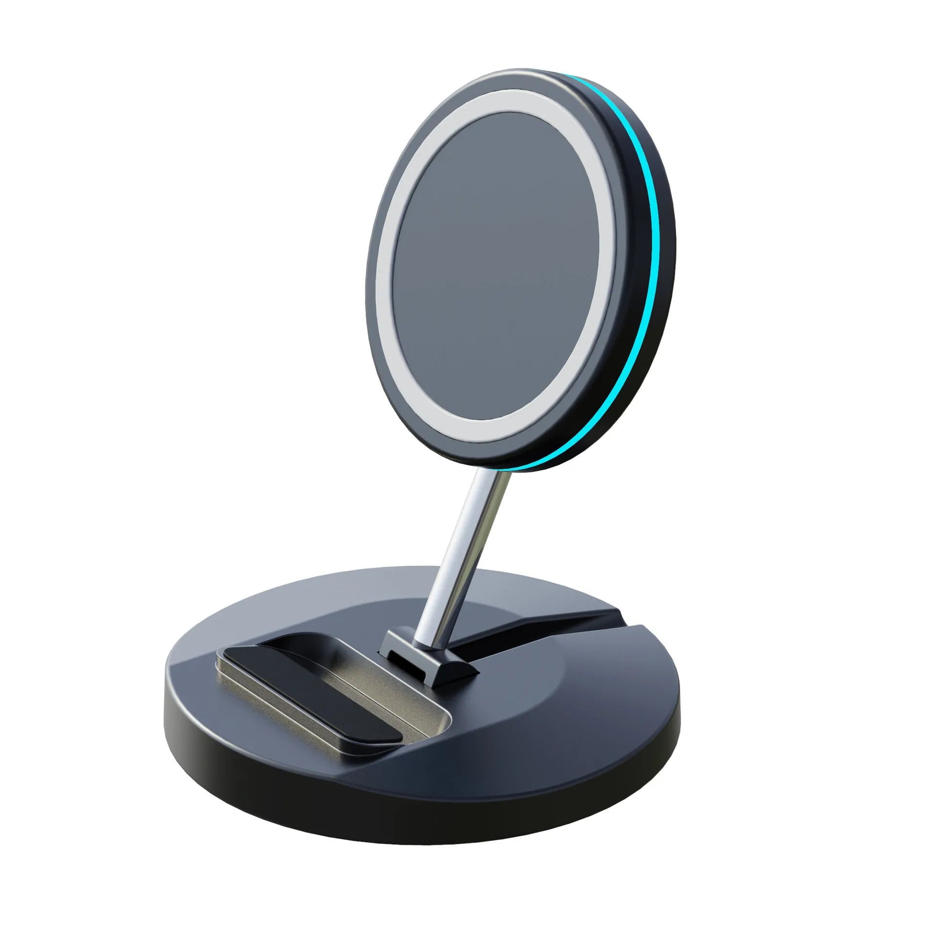 Folding magnetic wireless charging stand for iPhone 12 MagSafe with 3-in-1 design and portable battery
