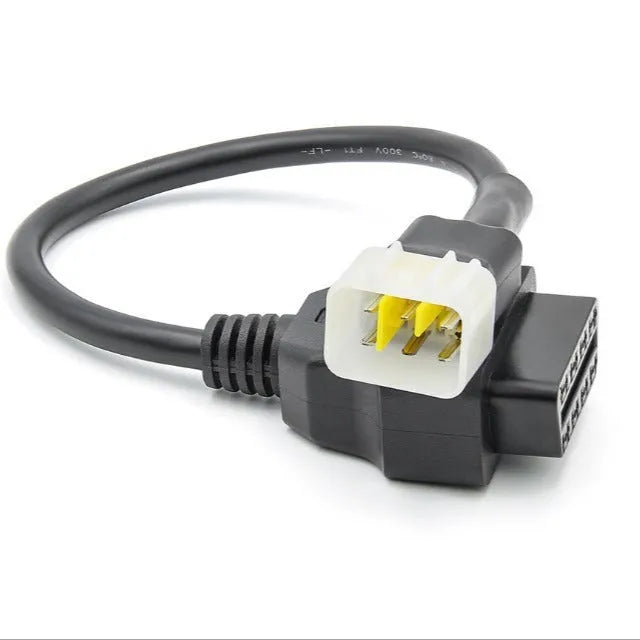 OBD to 6 pin Delphi motorcycle adapter cable, 33cm length, 12-24V