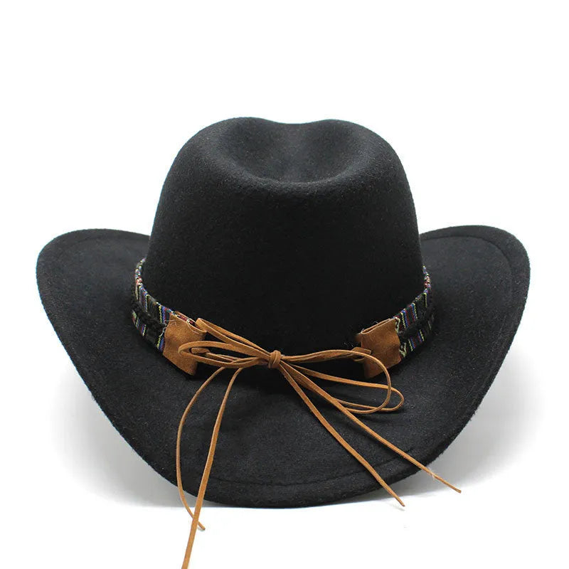 Western cowboy hat with bell crown in Army Green, shown from the side on a wooden post.