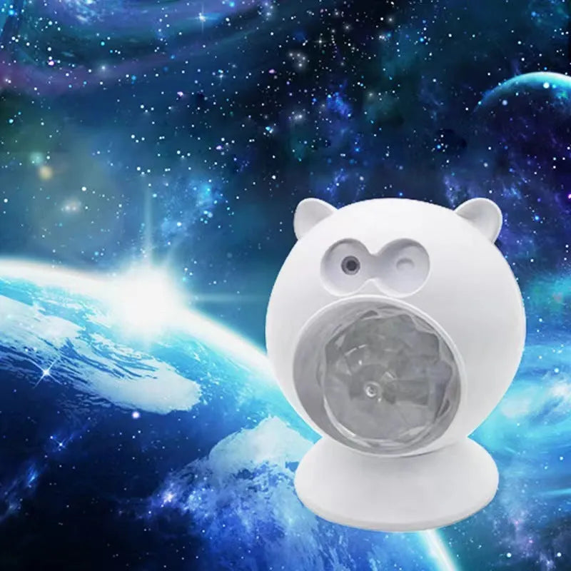 Astronaut star water wave projection lamp with USB cable, ABS shade, and button switch