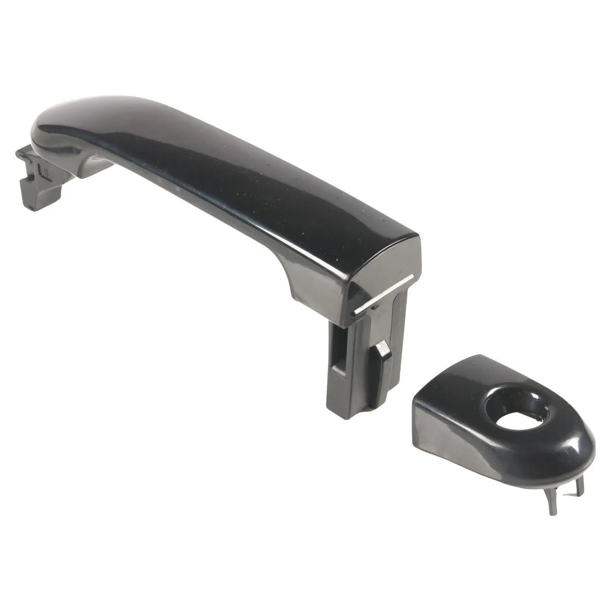 Left front car door handle 82641-EL12A in black ABS plastic for Nissan replacement