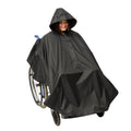 Adult waterproof reflective thickened wheelchair raincoat cape-style navy blue with brim free size