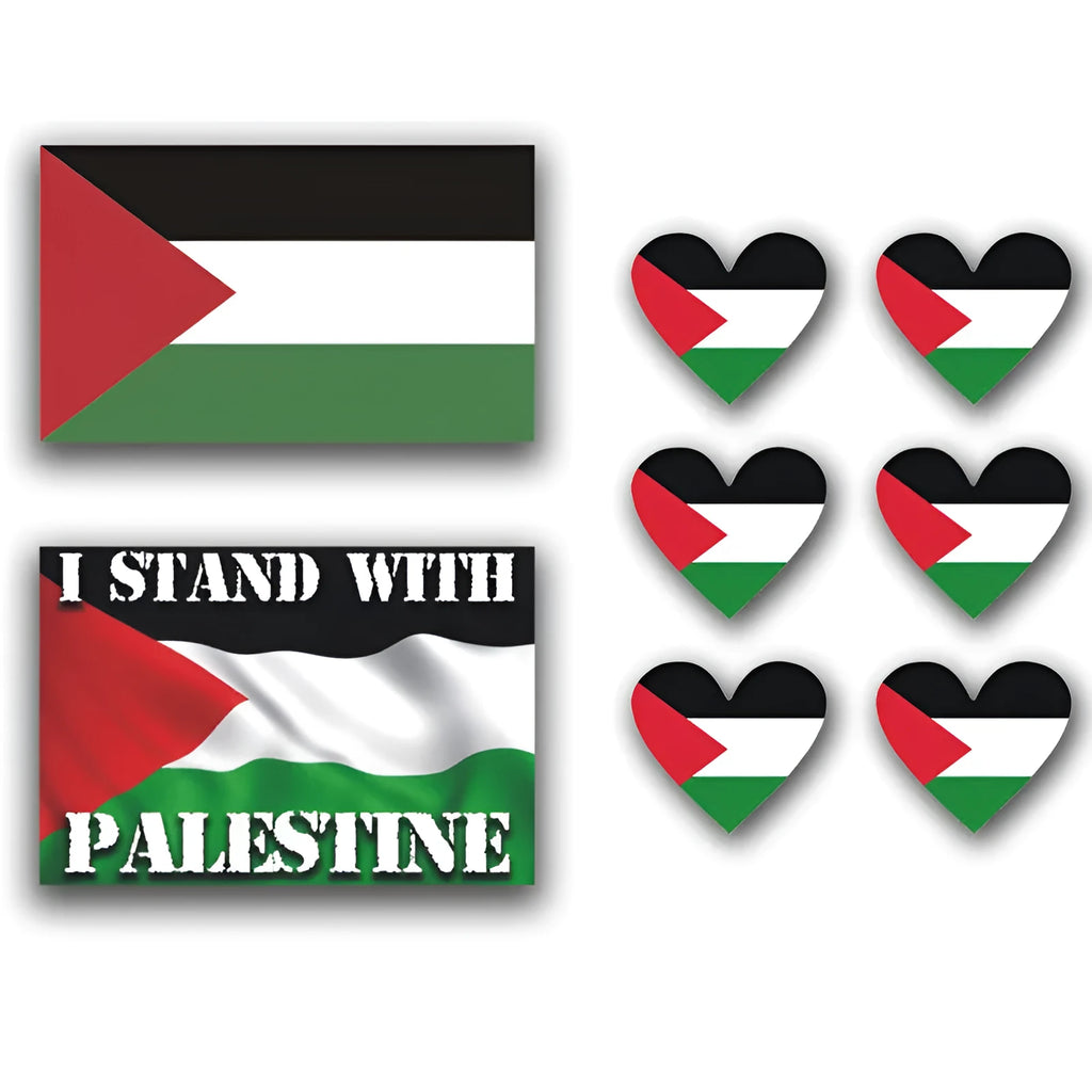 Palestinian flag decal sticker in three colour variations for car windows and personal items