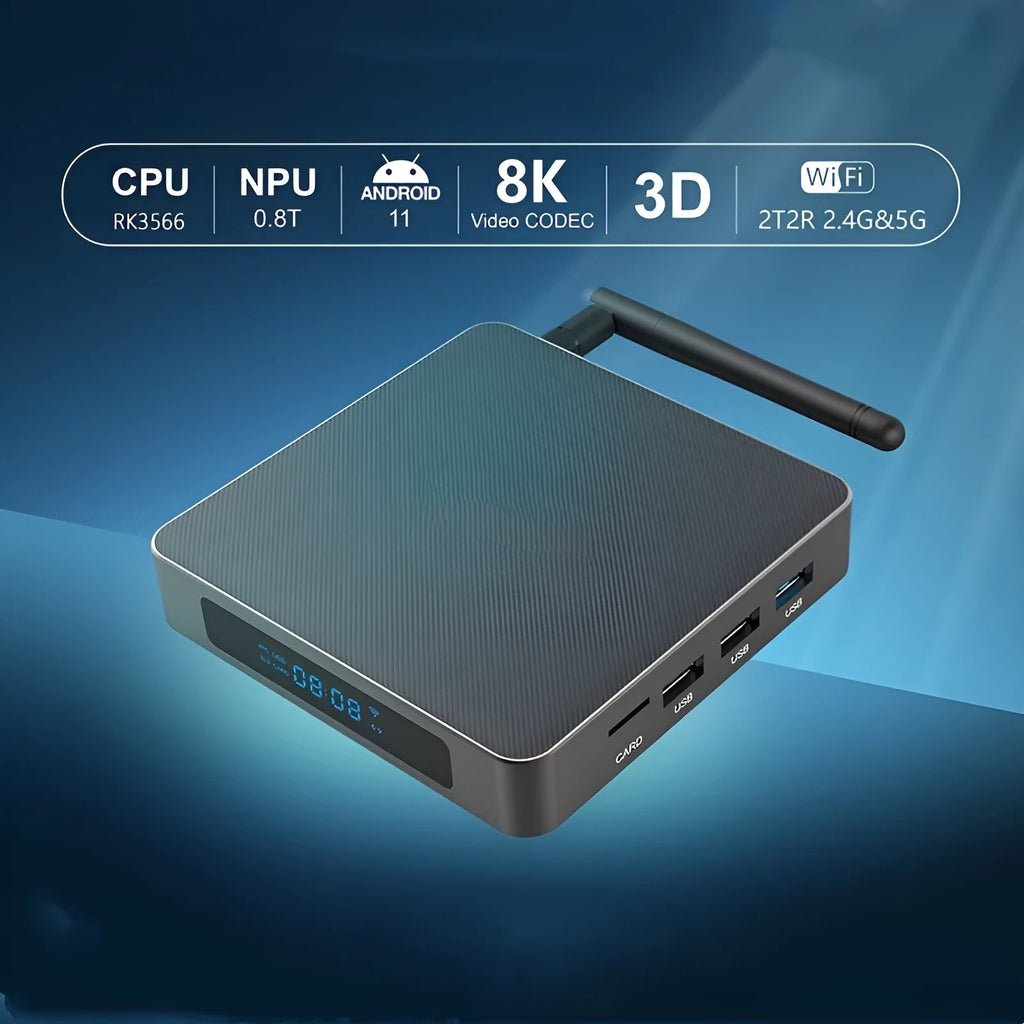 Android 8K television set-top box with RK3566 processor and HDMI output