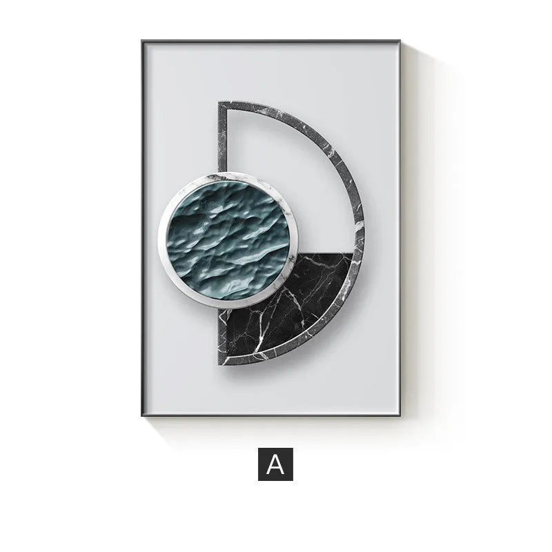 Abstract geometric pattern canvas painting wall art in multiple size options