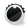 Smart home sweeping robot in white, 27cm square with dust box and charge cable