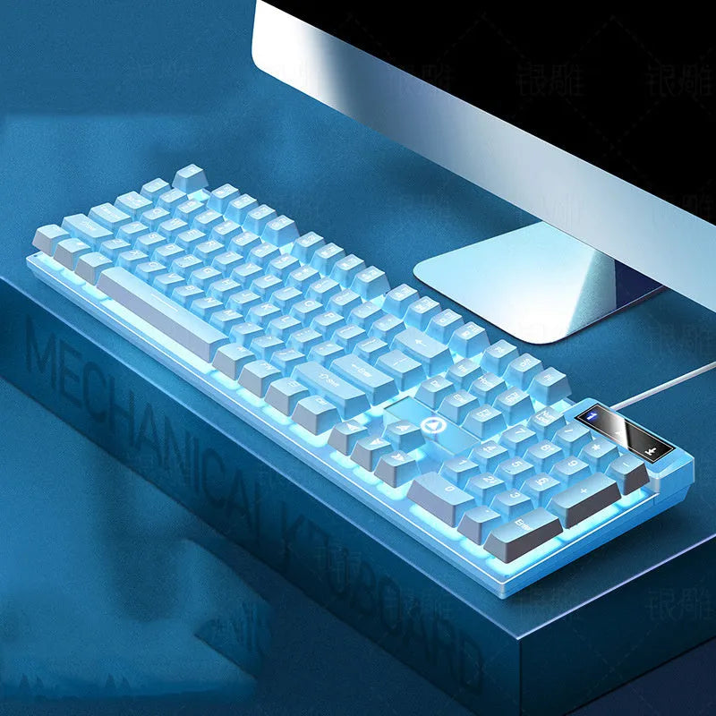 Wired computer keyboard in plastic with universal plug, available in multiple colours for office and gaming