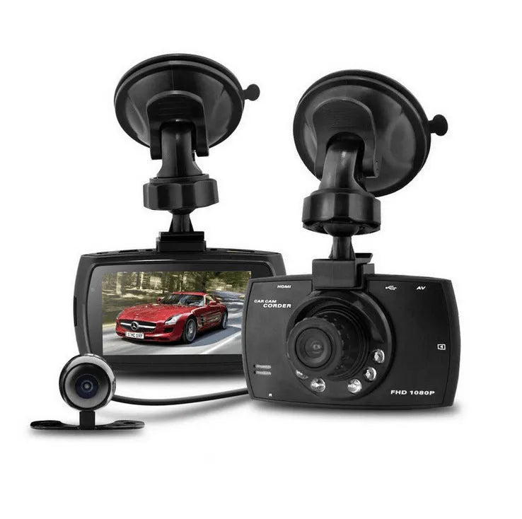 G30 HD car DVR dual camera system with front and rear recording capability