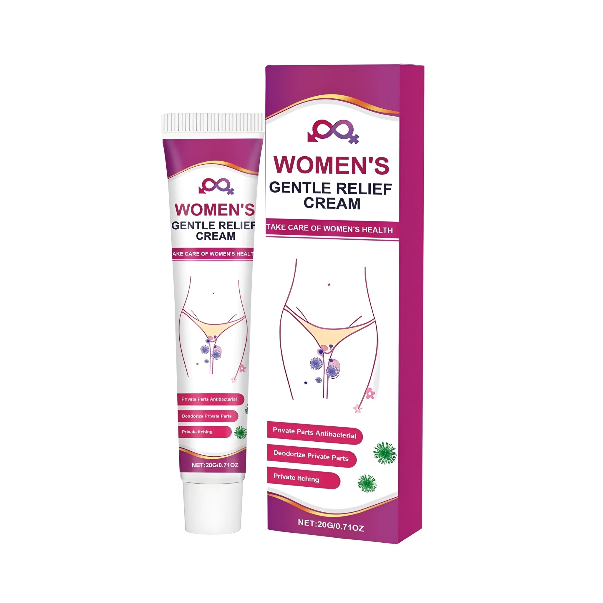 20g gentle soothing cream for women's intimate areas with natural botanical extracts