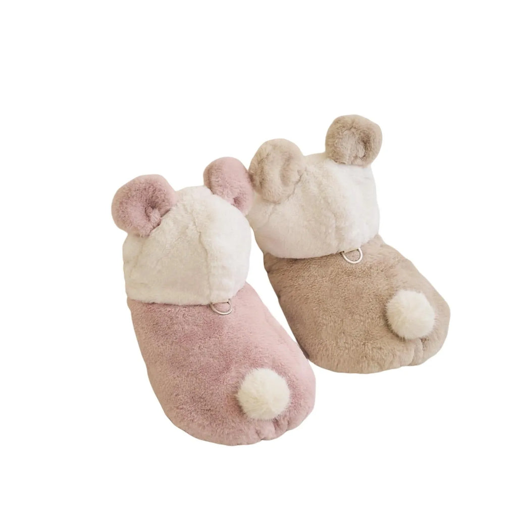 Light pink polyester warm coat costume for dogs and cats on hanger