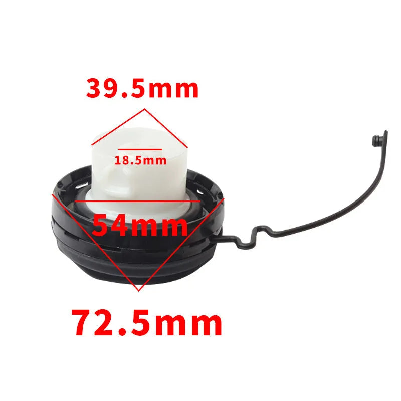 Toyota snap-in type fuel tank cap replacement auto part on white background