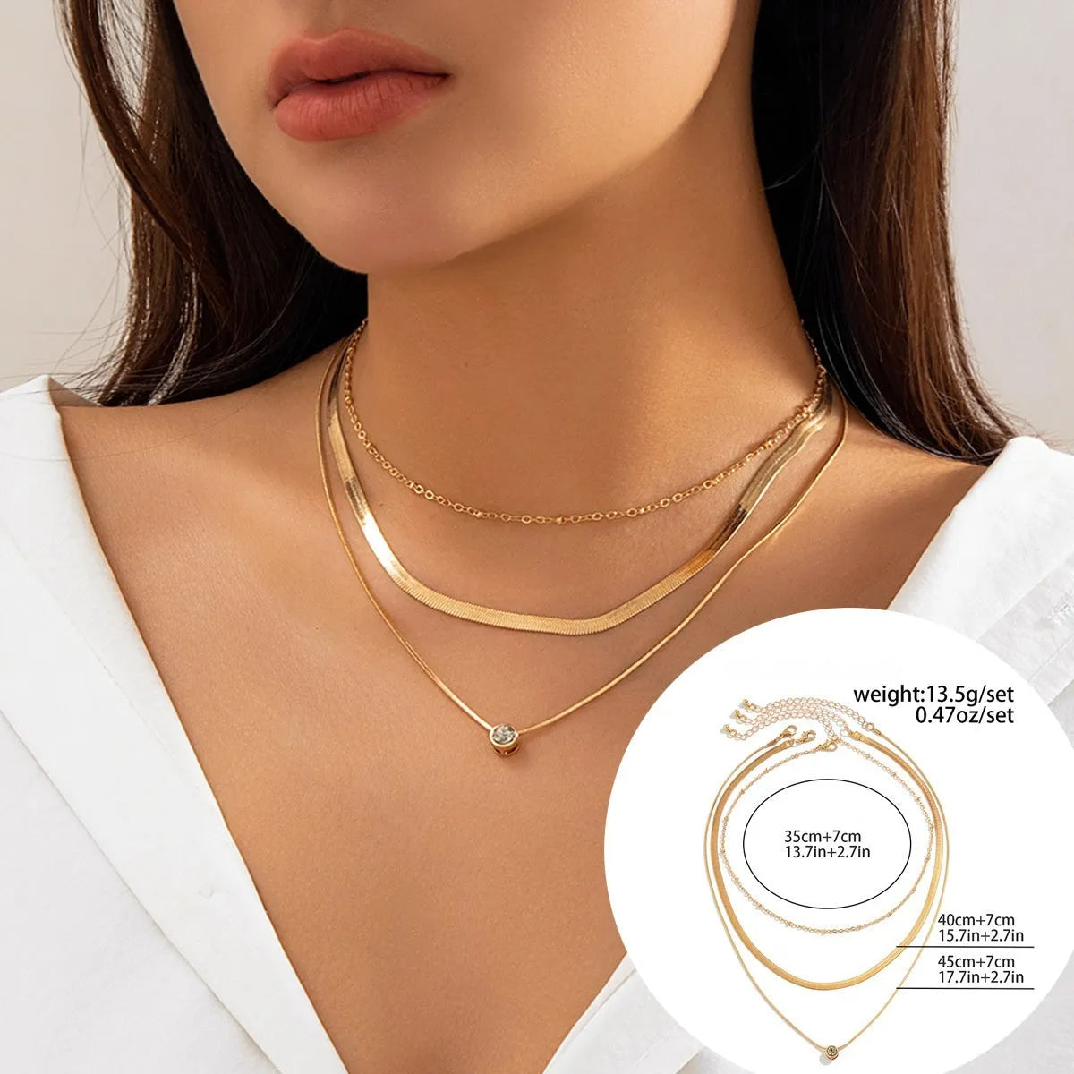 Alloy heart pendant necklace on metal snake bone chain with electroplated finish