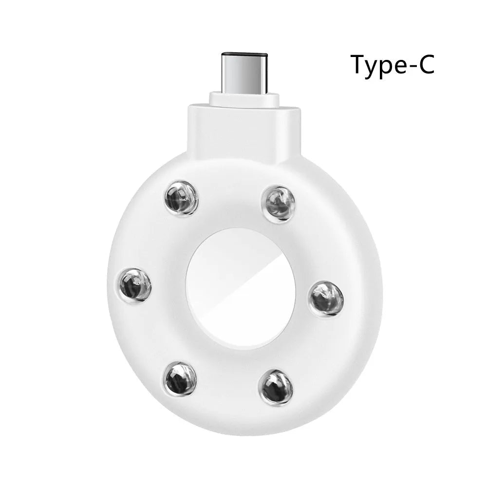 Anti-sneak camera detector wireless audio alarm in black plastic casing with Type-C port