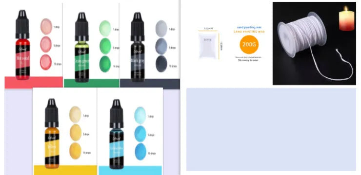 30 colour DIY candle and soap dye concentrate bottles with oily toner solubility