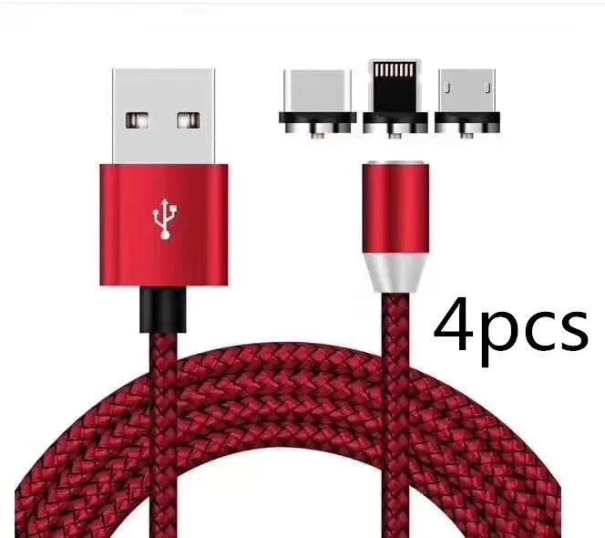 Android Type C three-in-one magnetic suction head charging cable 1m silver