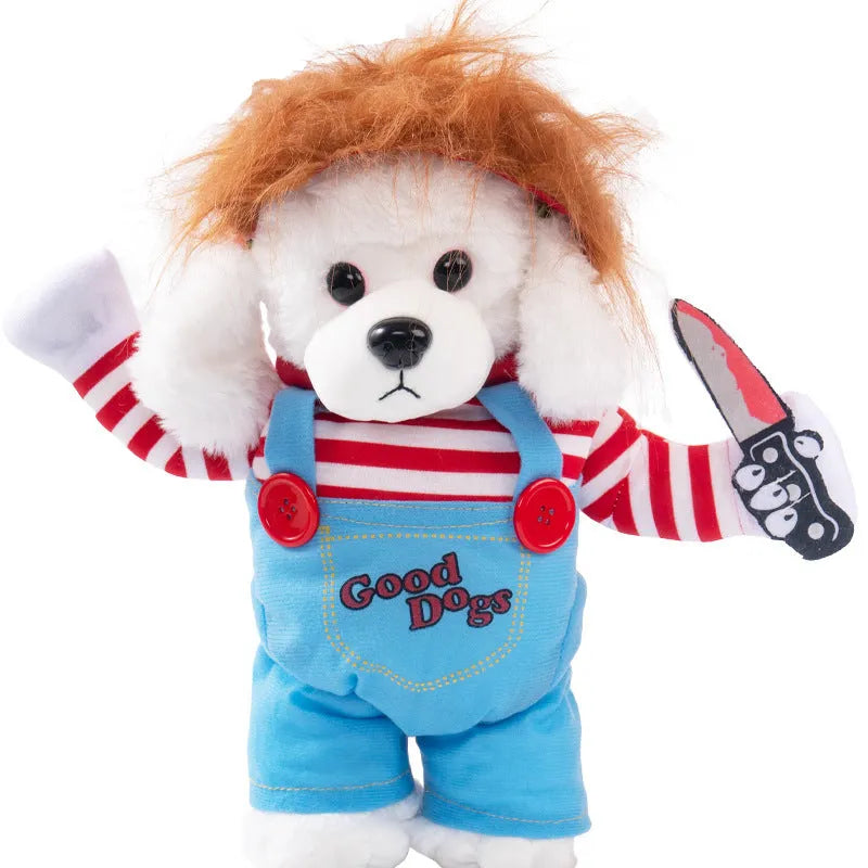 Halloween dog costume with bat wings, devil, pumpkin and scissor hand design options