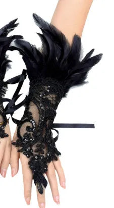 Black trumpet feather wings angel prop stage performance costume accessory