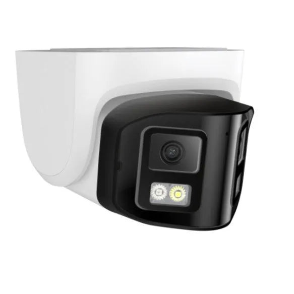 4MP dual-lens panoramic CCTV webcam with IP66 waterproof housing for indoor and outdoor security monitoring