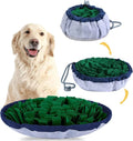 Adjustable blue and green snuffle mat for dogs feeding puzzle and mental stimulation toy