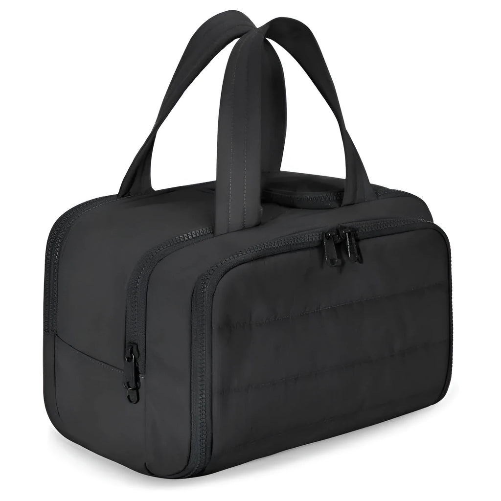Large lightweight travel toiletry bag in a choice of colours with wide-open top.