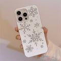 Autumn winter atmosphere TPU phone case for Apple iPhone with glitter winter floating cream design