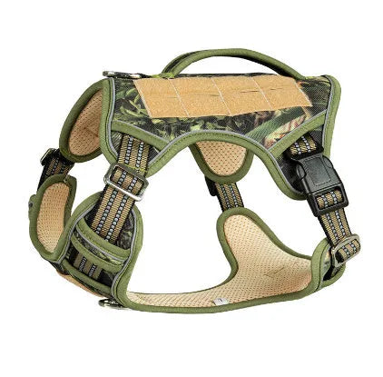 Tactical working dog chest strap in Oxford cloth, shown in camouflage colour