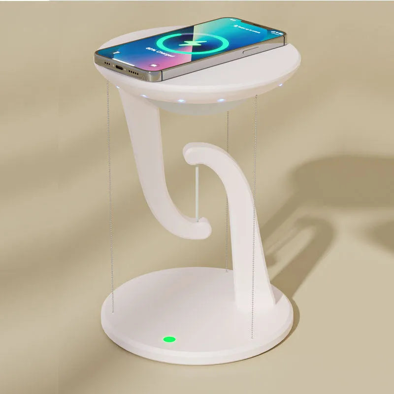 Creative smart wireless phone charger suspension lamp, white, 160x230mm, with USB power cable
