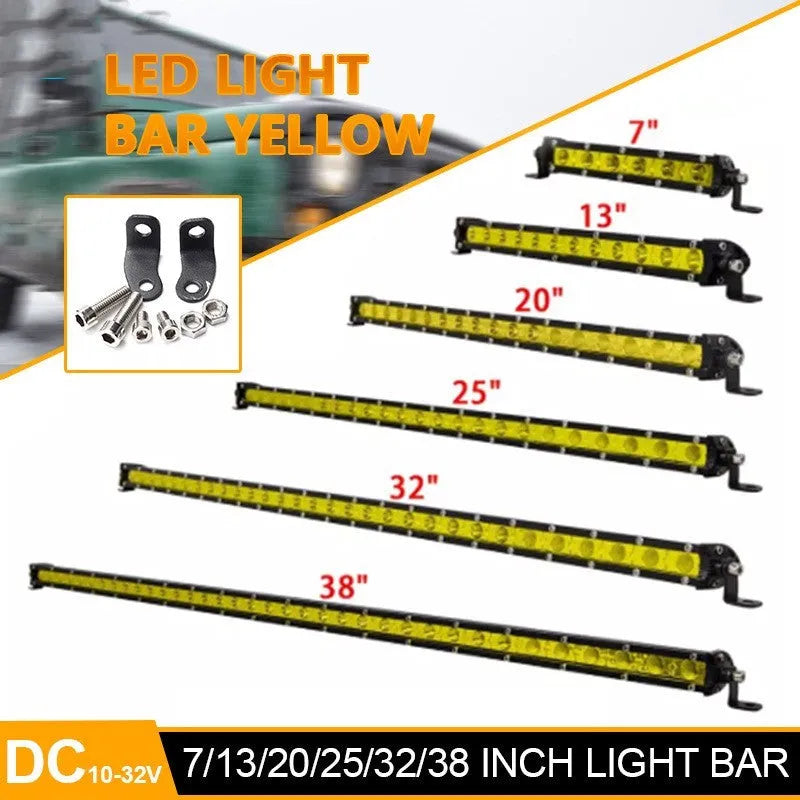 25 inch aluminium single row LED car light bar with mounting brackets