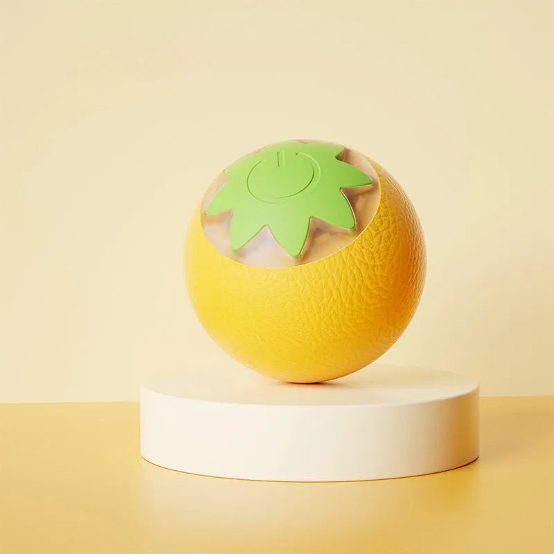 Green automatic rolling ball pet toy for cats and dogs measuring 4.5cm cube