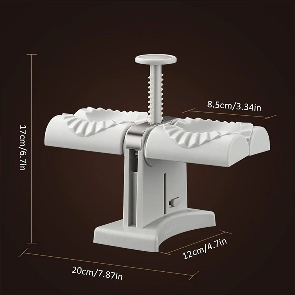 White double head dumpling mould manual press with anti-slip rubber base