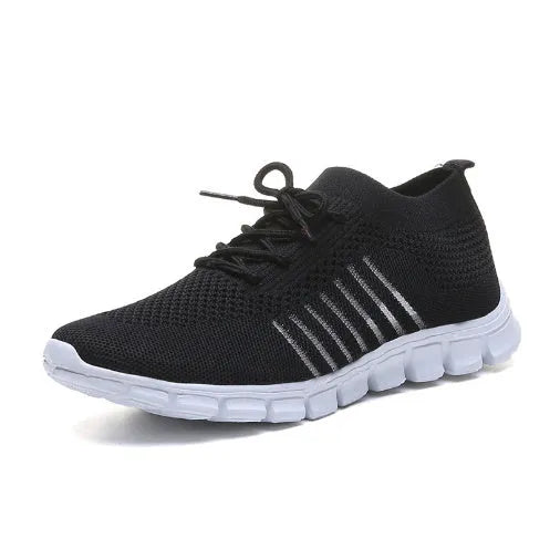 Women's breathable sneakers in multiple colours with rubber soles and lace-up front