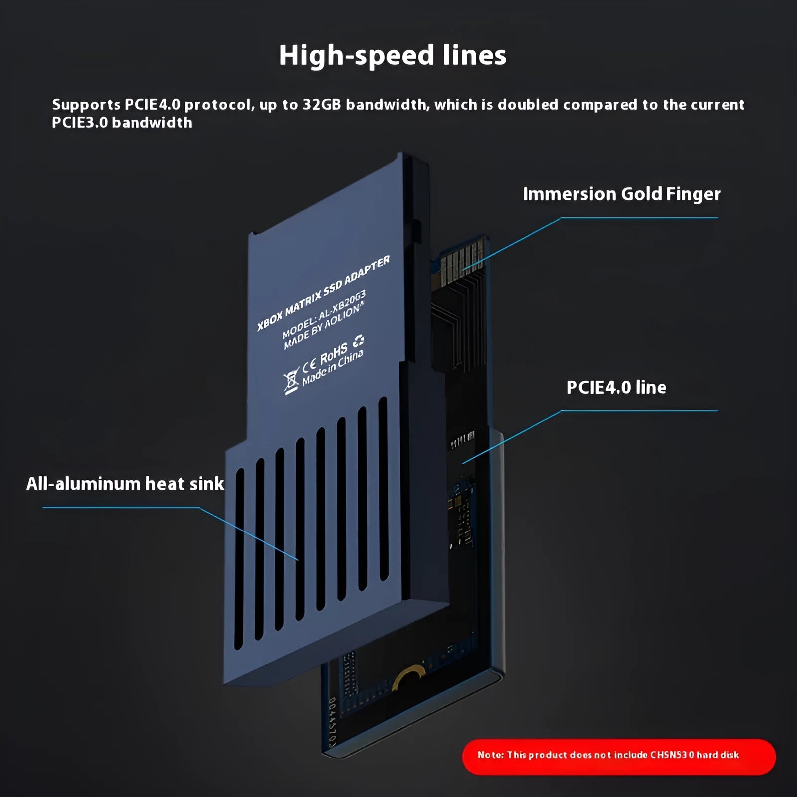 Aluminium Xbox Series XS hard disk switching box with CFexpress interface and screwdriver