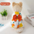 Ultra-thin summer pet dress with floral butterfly knot design for dogs and cats