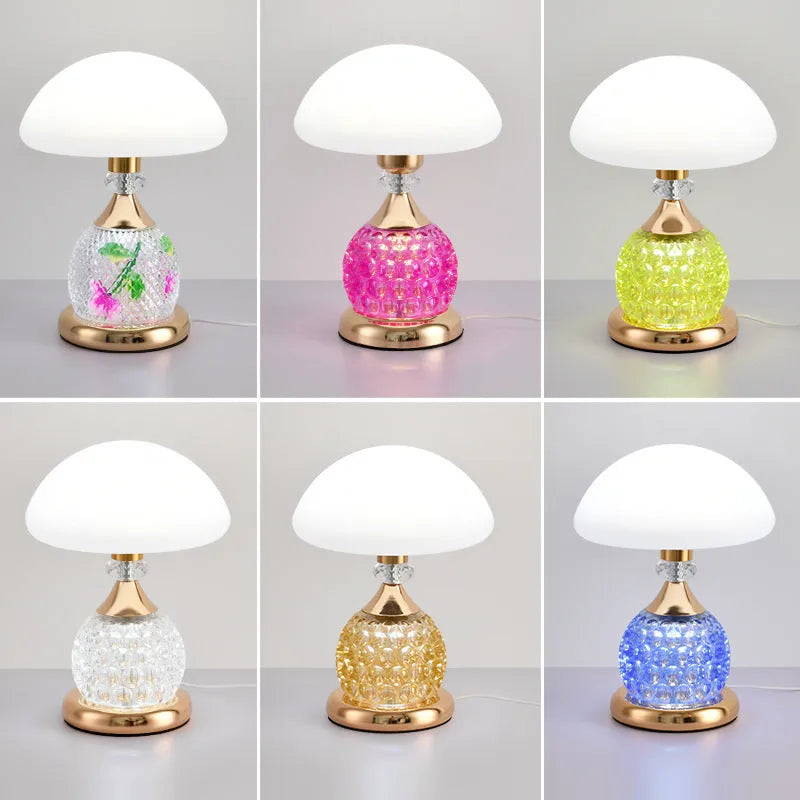 Light luxury mushroom fashion table lamp in multiple colours, 5V, bedroom use