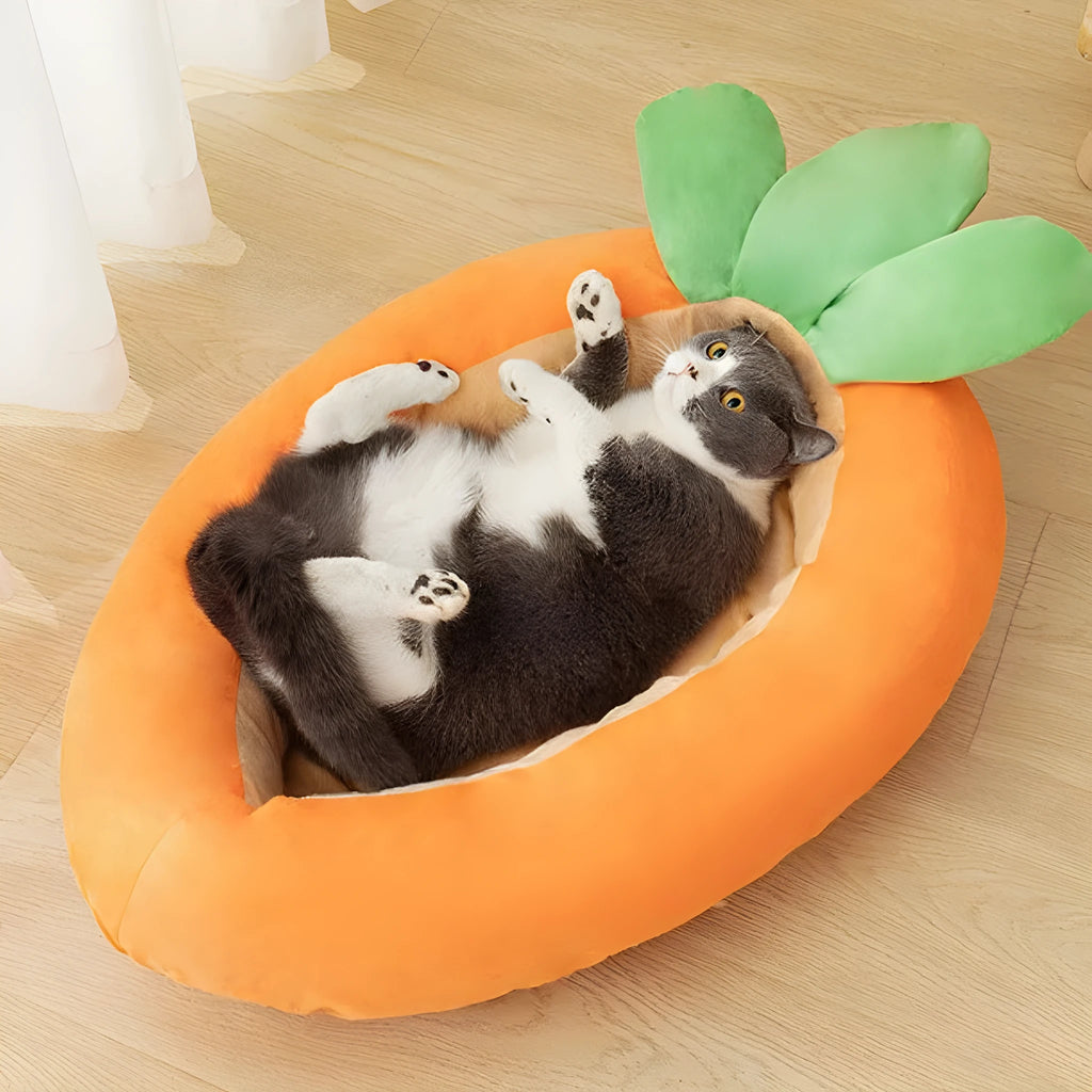 Carrot cartoon double-sided removable washable cat litter carpet in cloth material
