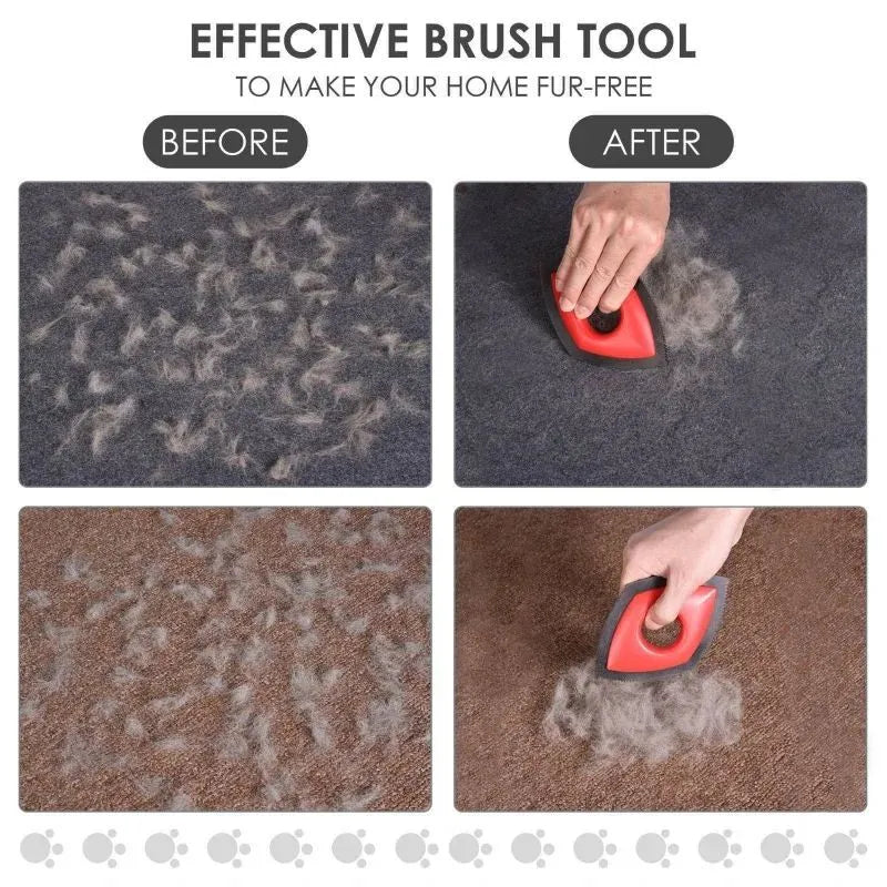 Silicone pet hair removal brush with 17cm wide bristle surface and ergonomic handle