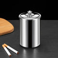Stainless steel fly ash ashtray with cover, funnel and smoke button in multiple colours